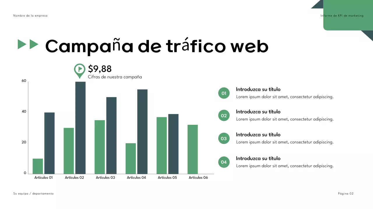 Negro Verde Geométrico Informe de Marketing Presentación