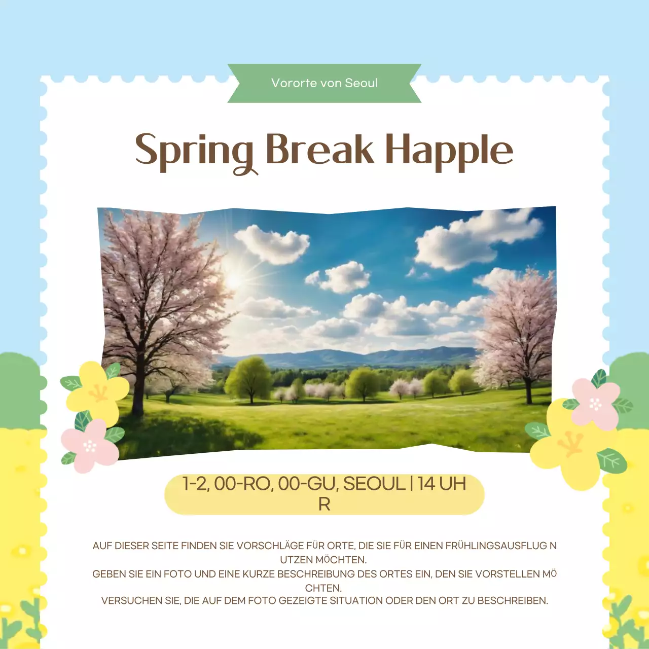 Hellblauer Ausflugsführer