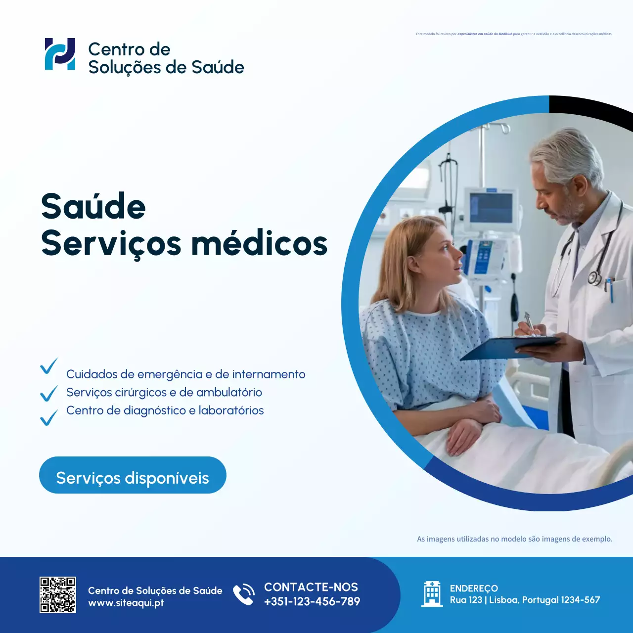 promoção do serviço médico profissional azul