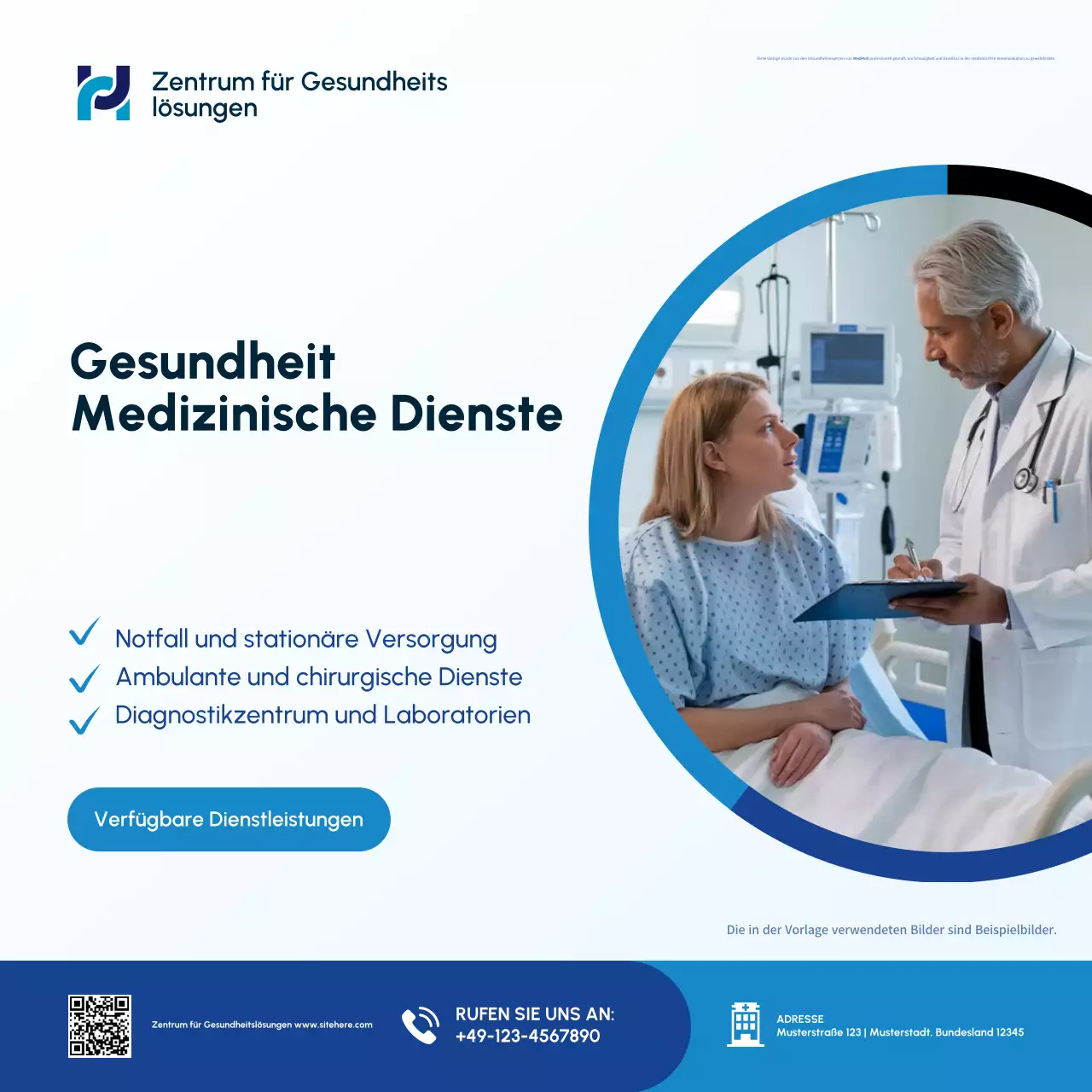 Förderung des blauen medizinischen Fachdienstes