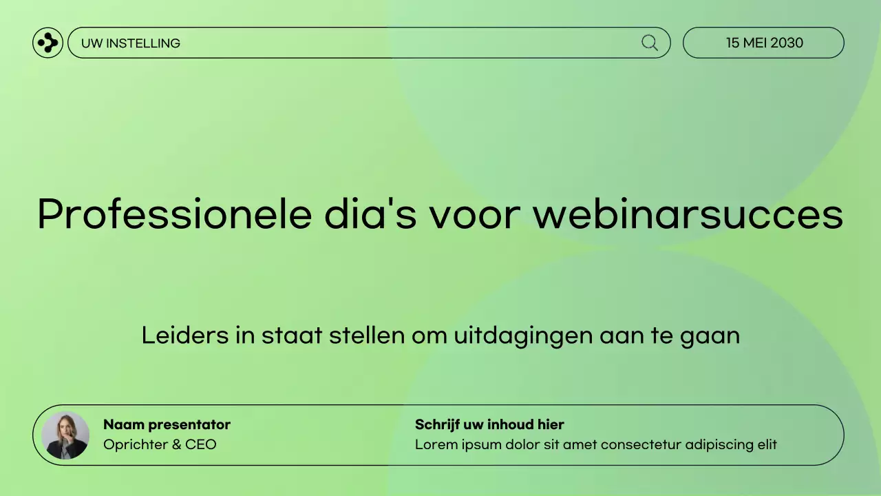 presentatie modern webinar munt