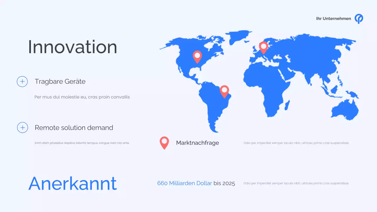 Präsentation der modernen Gesundheit
