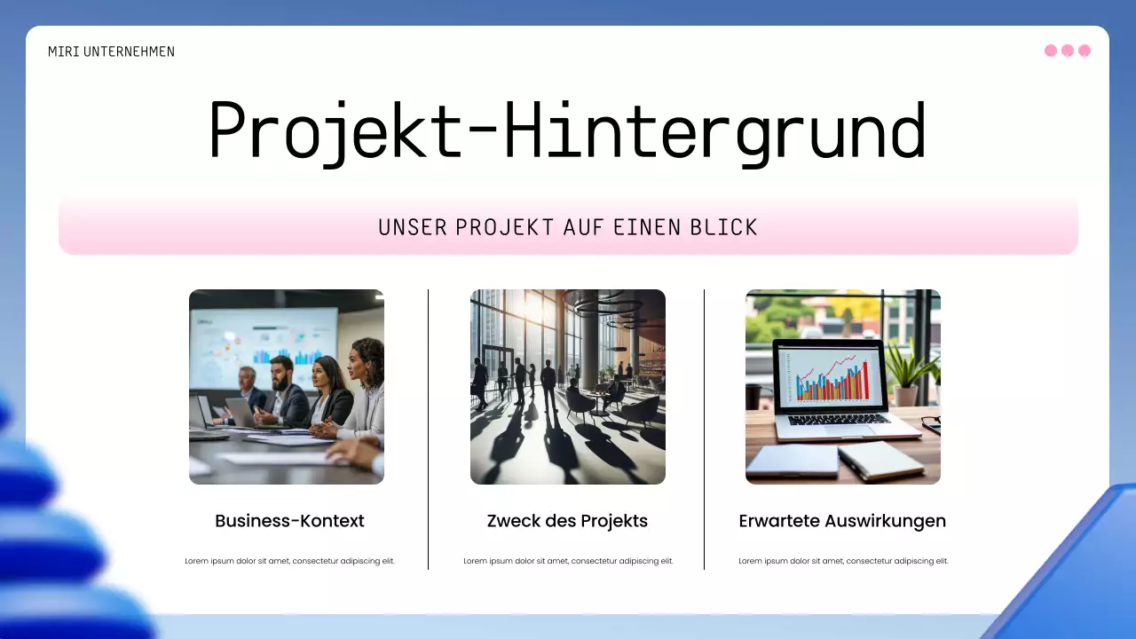 blauer geometrischer Geschäftsplan