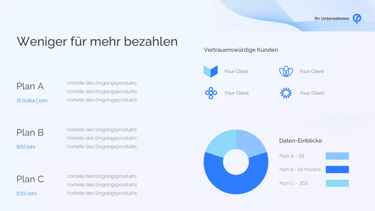 Präsentation der modernen Gesundheit