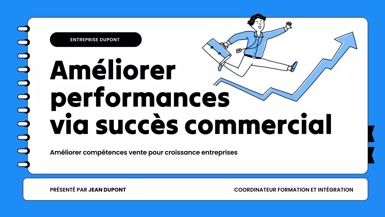 Présentation de la formation à la vente des employés en bleu et blanc