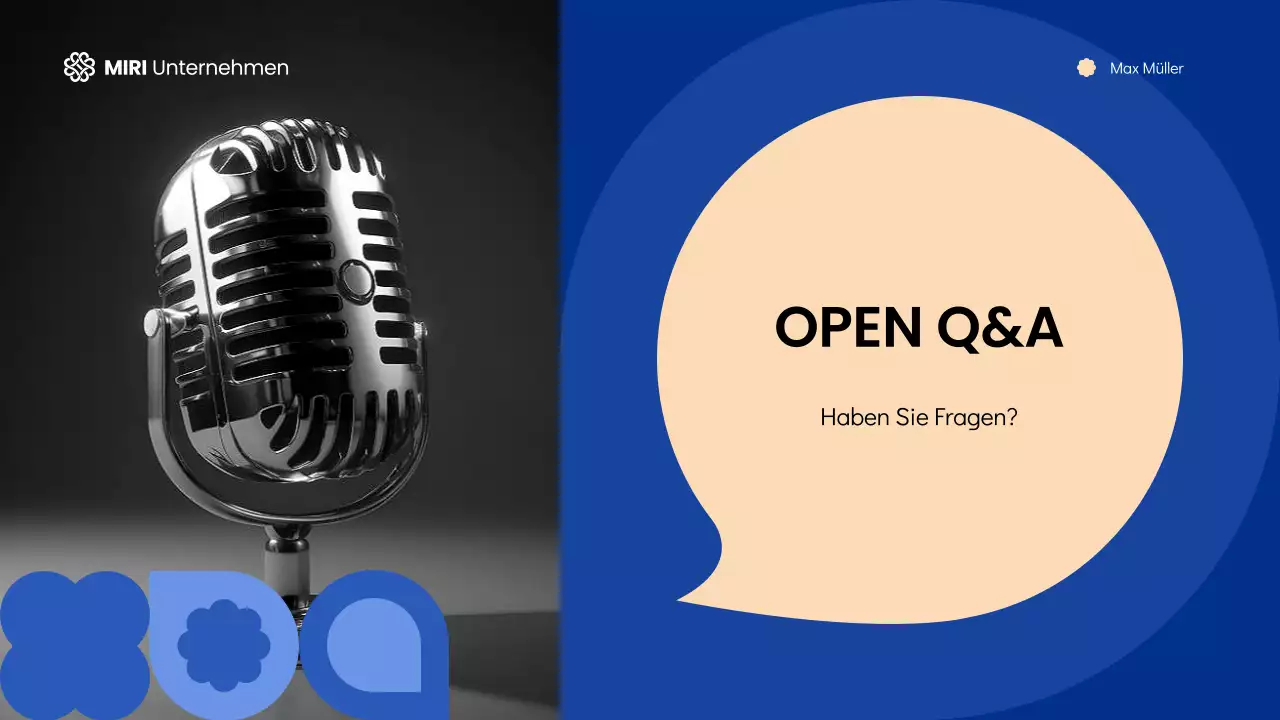 Blaue und cremefarbene, geometrische, moderne Rathaus-Sitzungsunterlagen