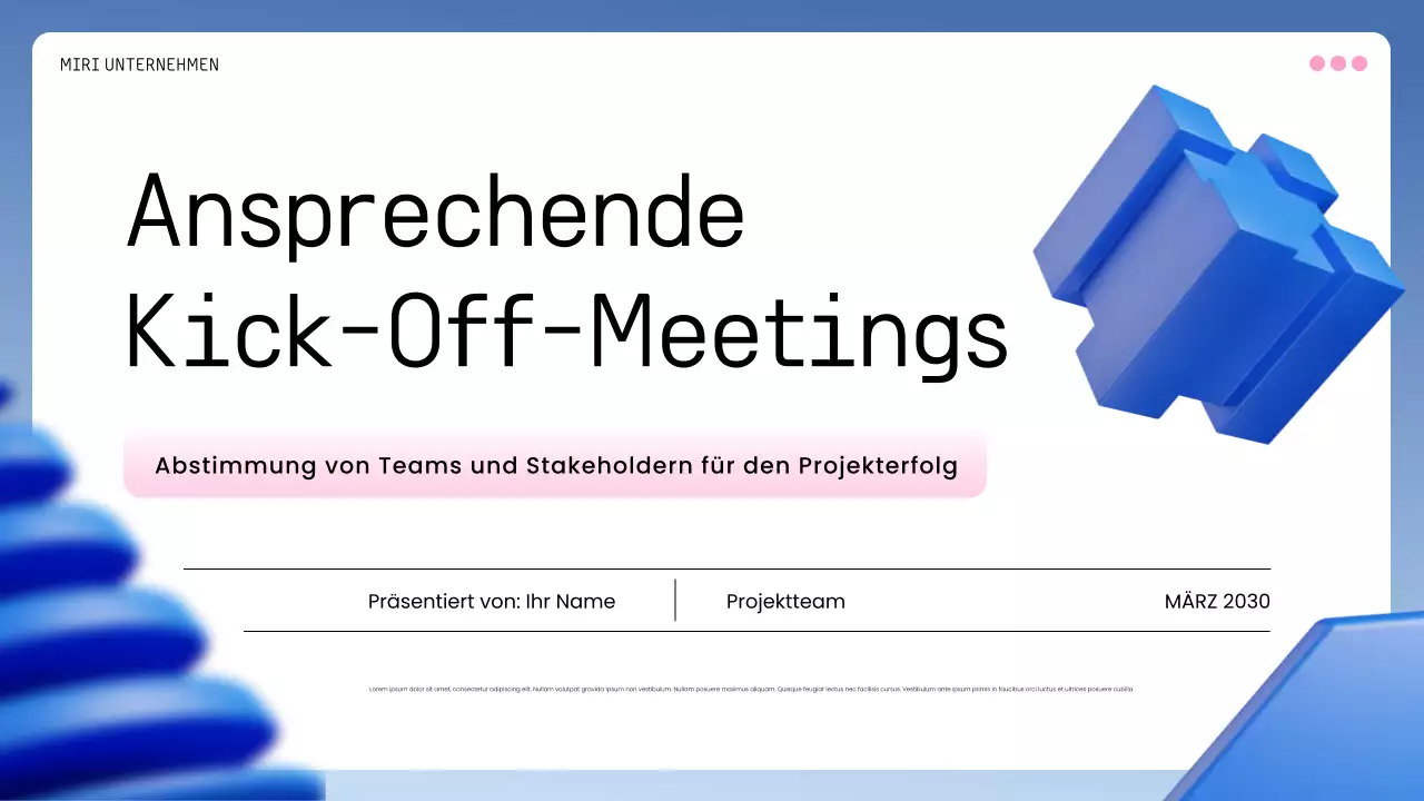 blauer geometrischer Geschäftsplan