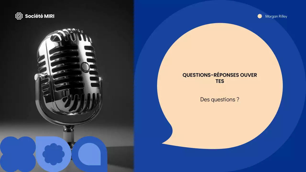 Diapositives pour réunions publiques géométriques modernes bleues et crèmes