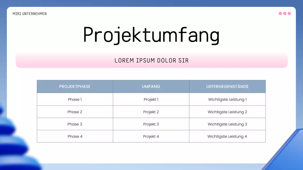 blauer geometrischer Geschäftsplan