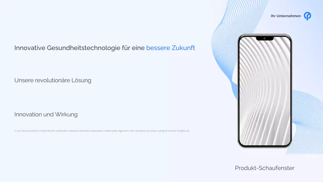 Präsentation der modernen Gesundheit