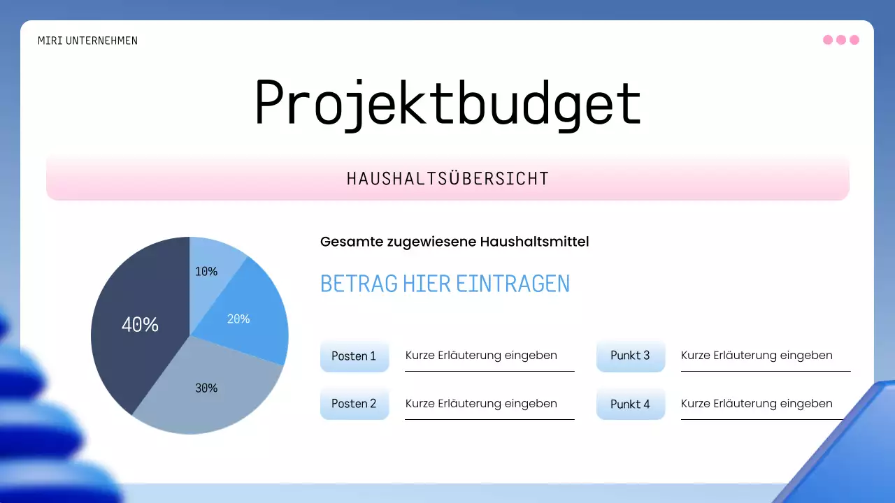 blauer geometrischer Geschäftsplan