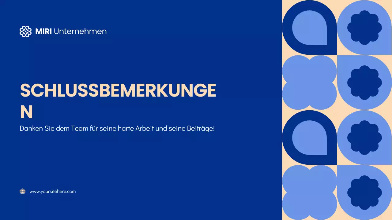 Blaue und cremefarbene, geometrische, moderne Rathaus-Sitzungsunterlagen