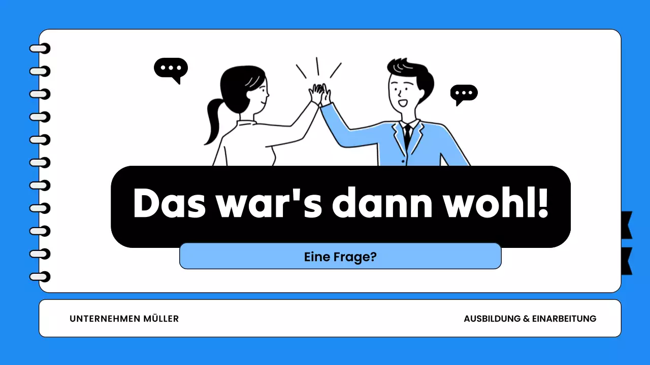 Blau-weiße Präsentation zur Mitarbeiterschulung im Verkauf