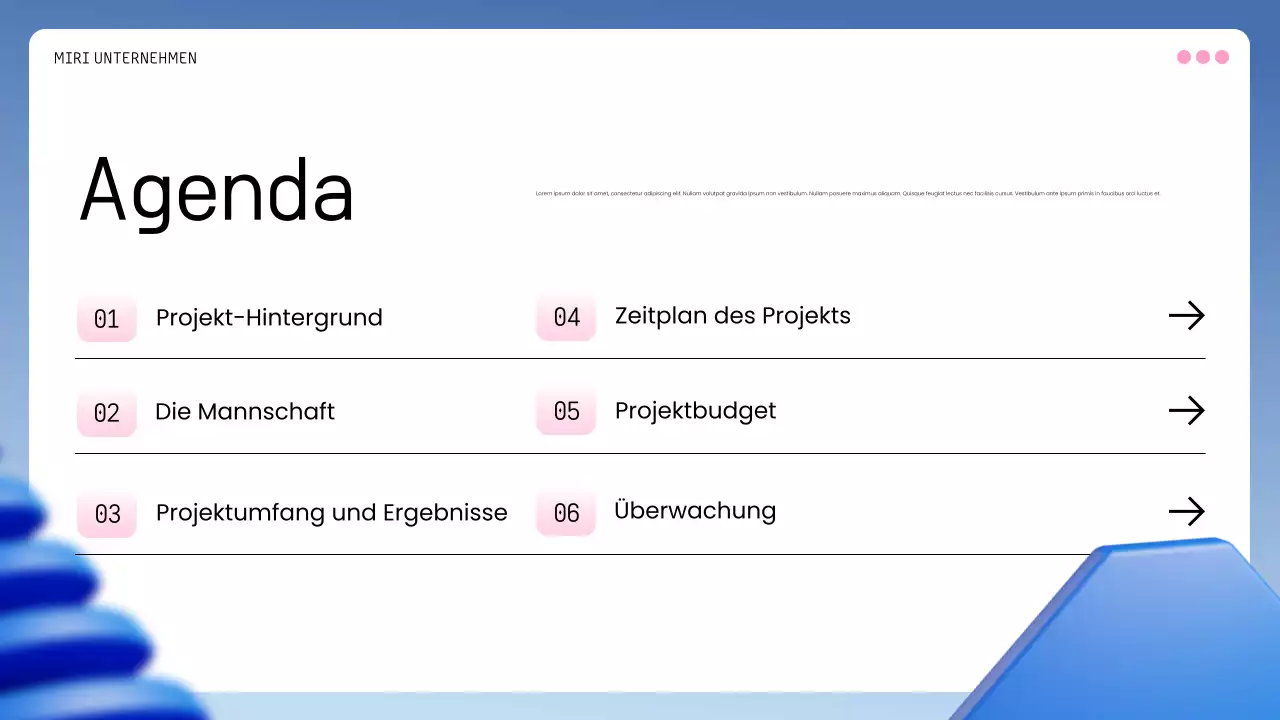 blauer geometrischer Geschäftsplan