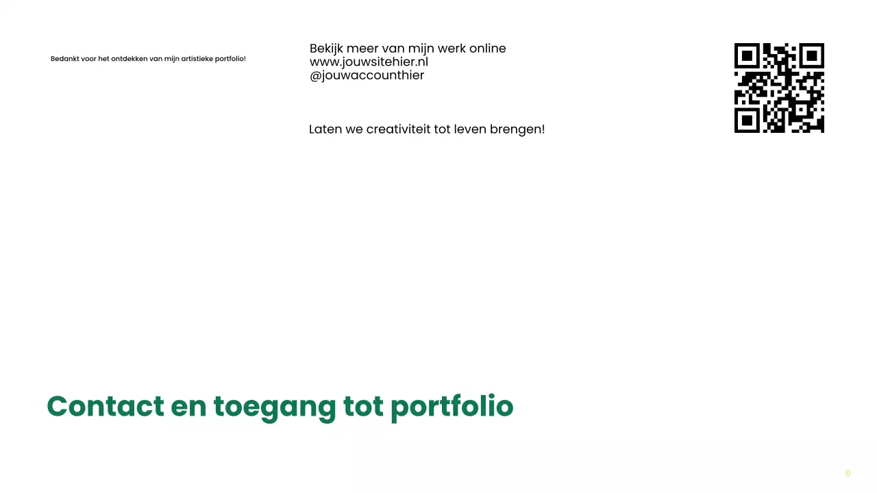 groene moderne portfoliogids