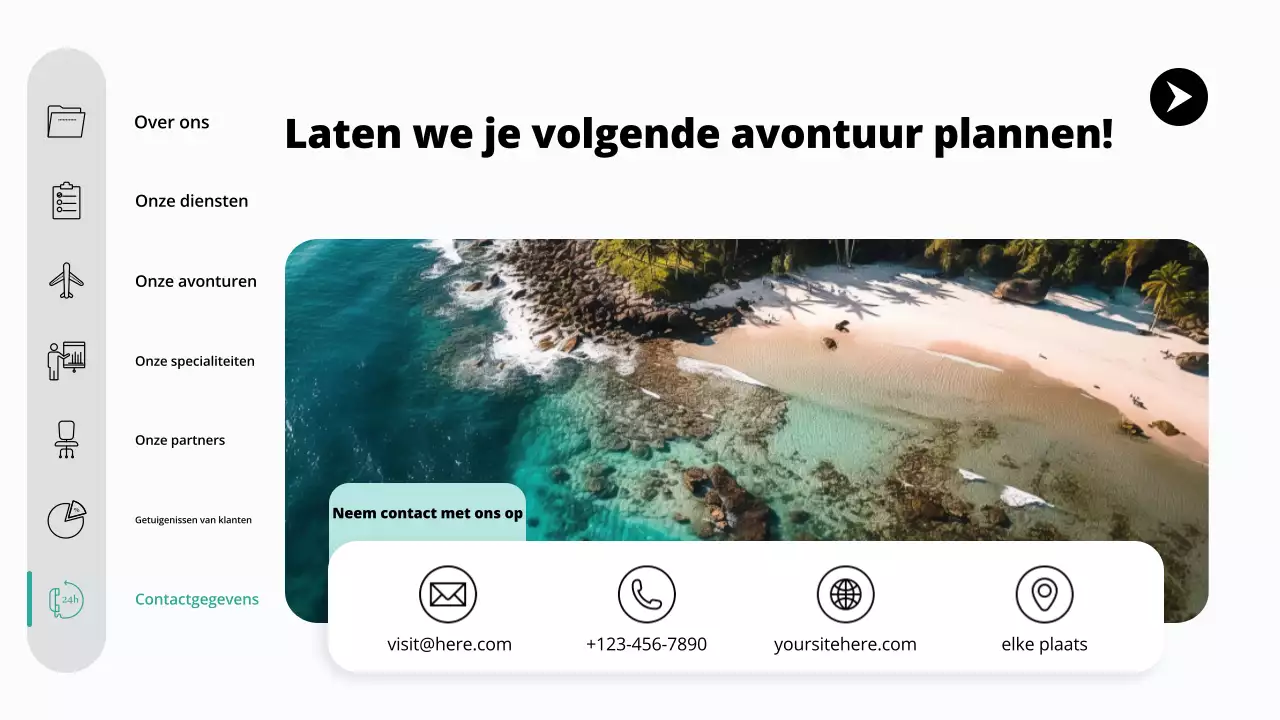 teal moderne reisbureau promotie