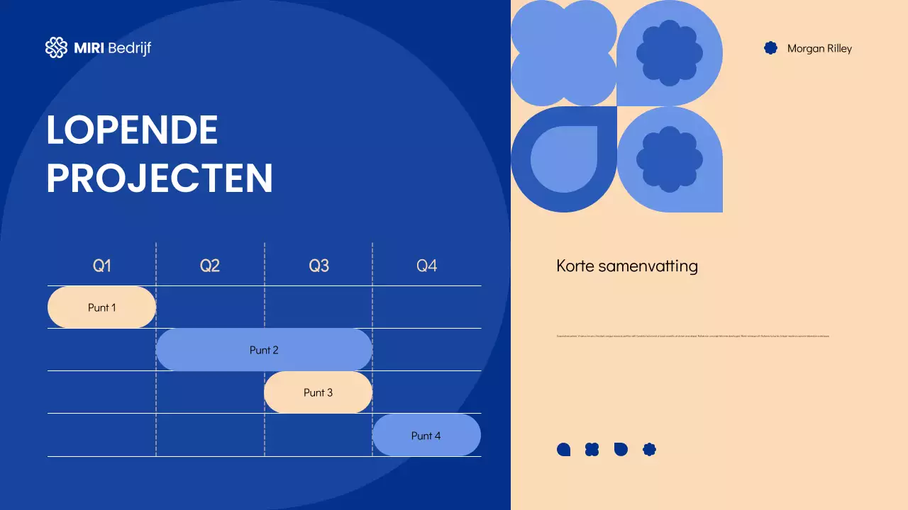 Blauw en crèmekleurige geometrische moderne vergaderzalen