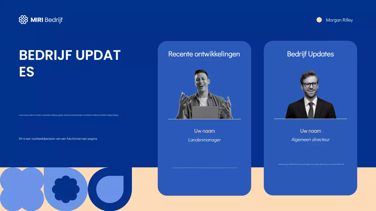 Blauw en crèmekleurige geometrische moderne vergaderzalen