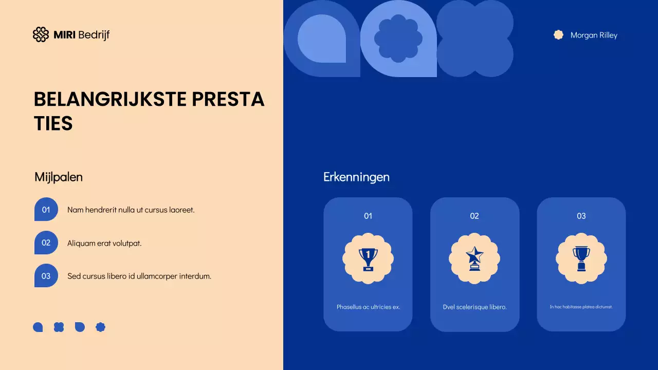 Blauw en crèmekleurige geometrische moderne vergaderzalen