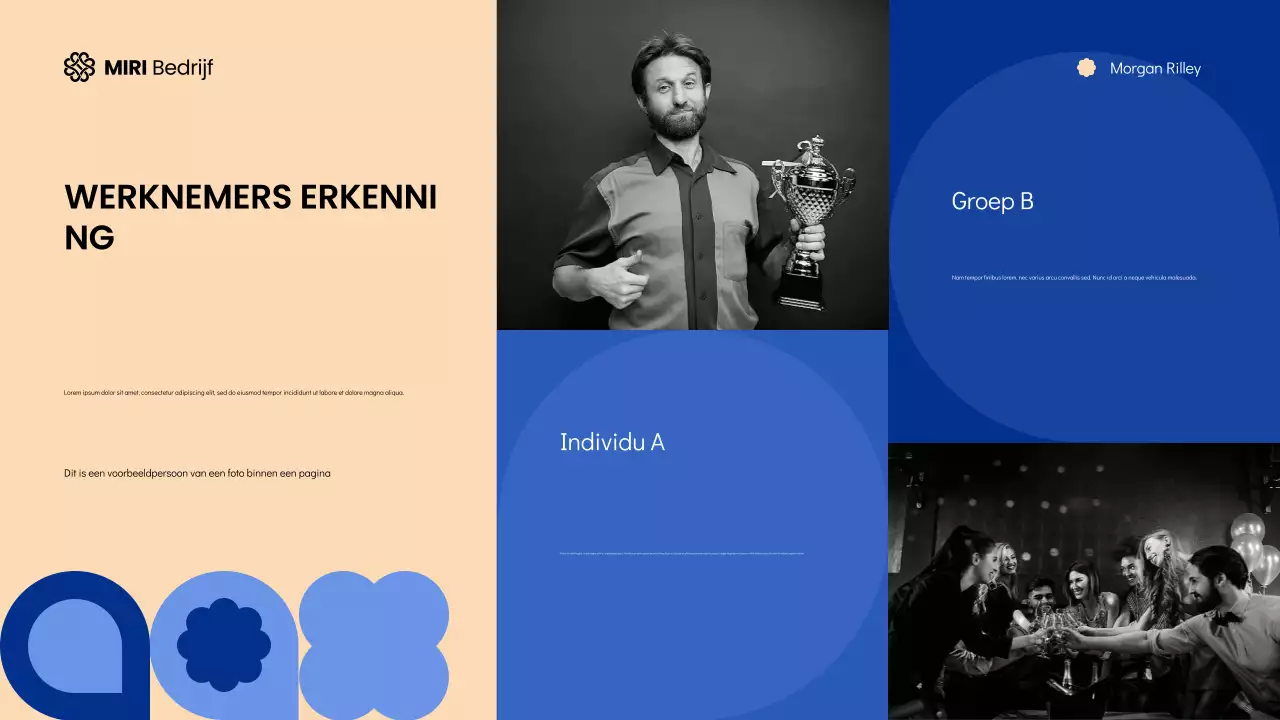 Blauw en crèmekleurige geometrische moderne vergaderzalen