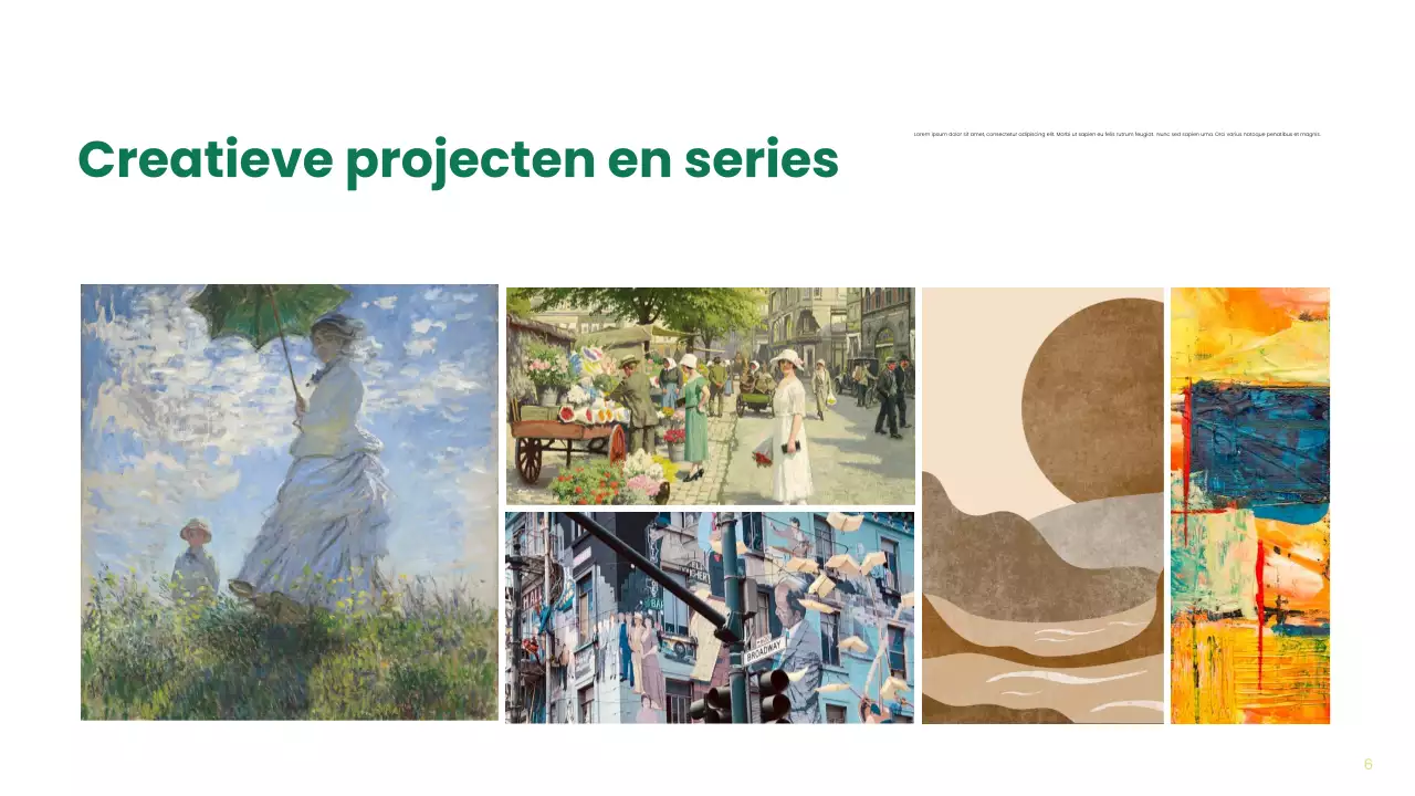 groene moderne portfoliogids