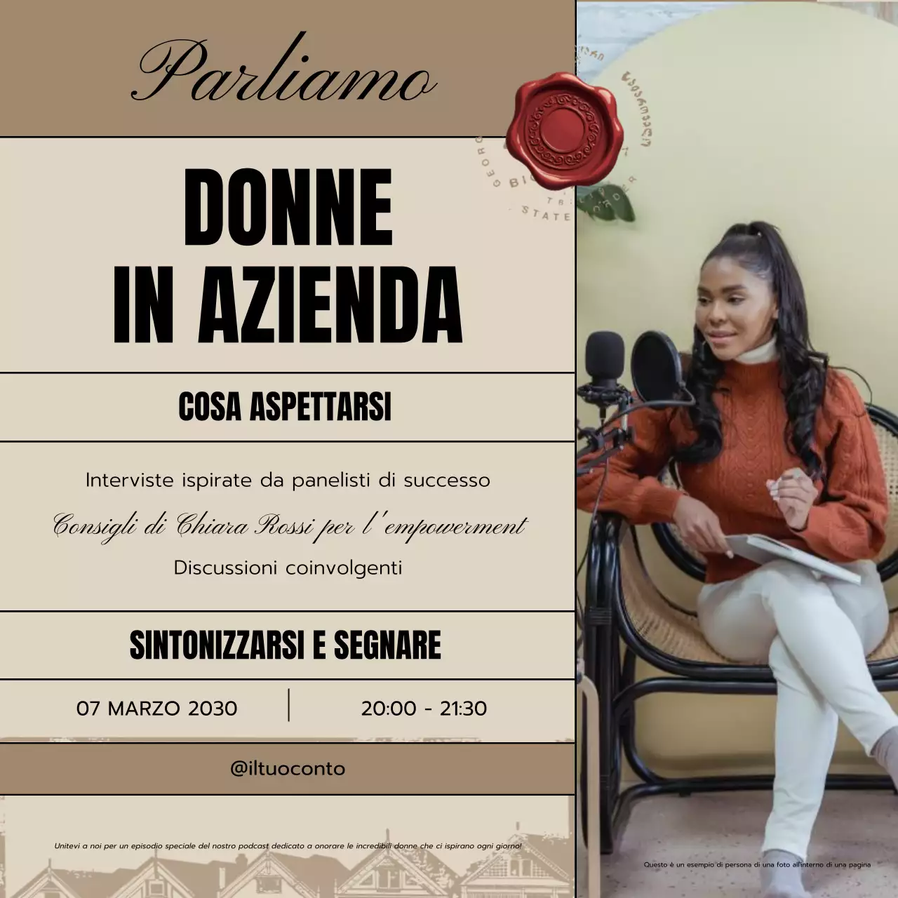 post di annuncio del podcast beige vintage talk