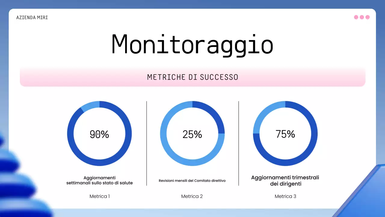 piano aziendale geometrico blu