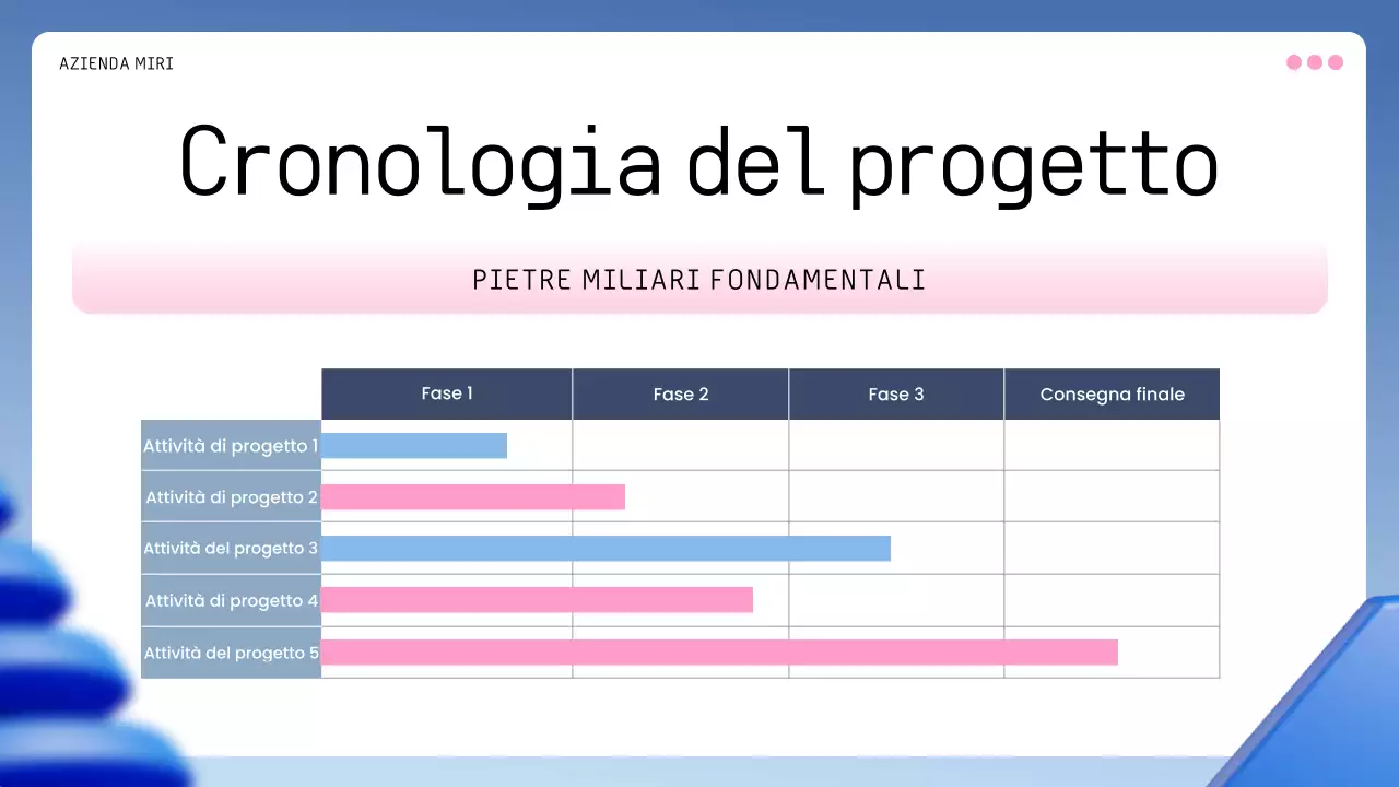 piano aziendale geometrico blu