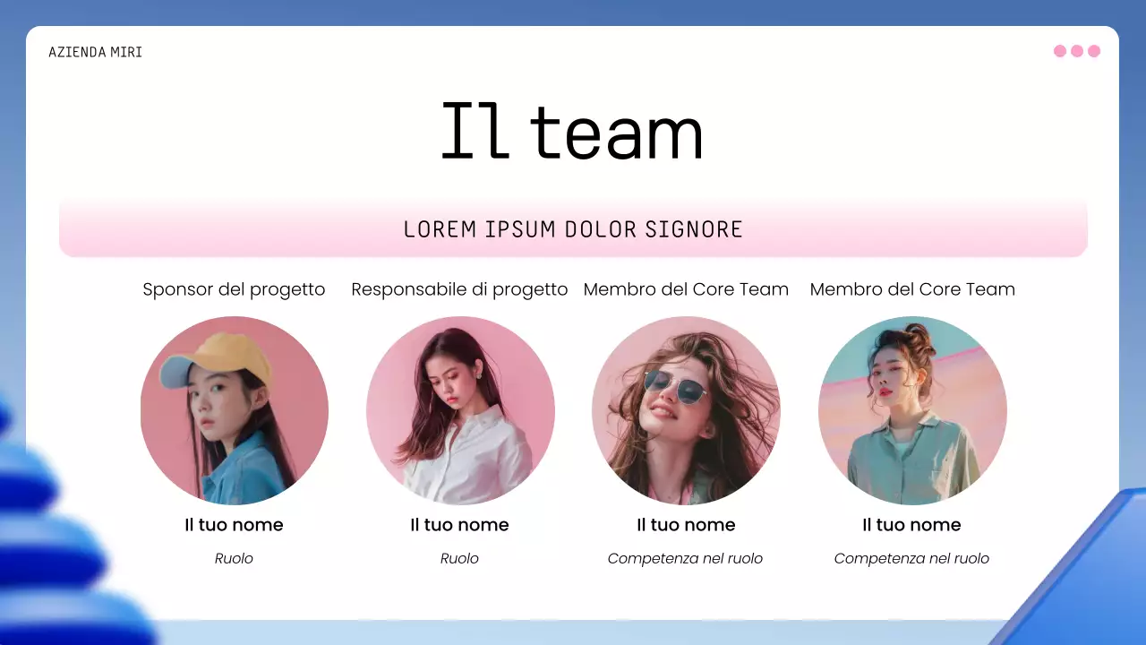 piano aziendale geometrico blu