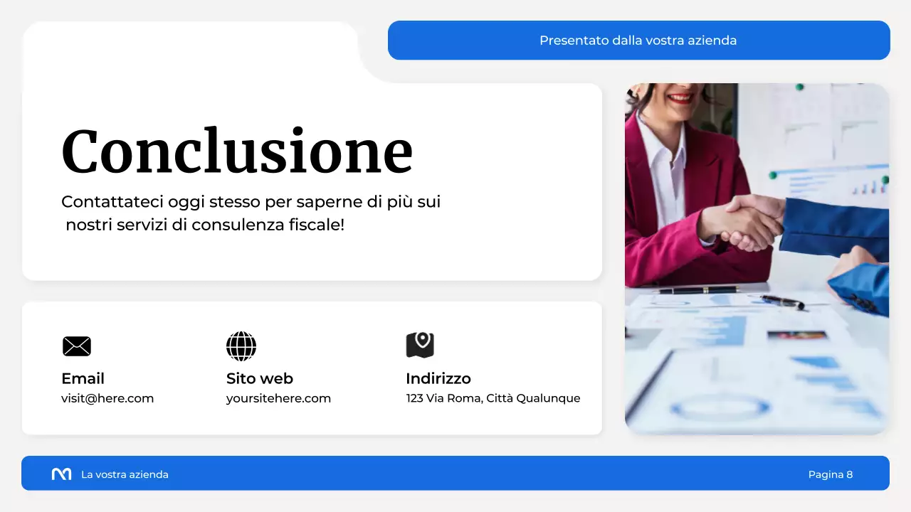 Presentazione dell'agenzia di consulenza fiscale White and Blue