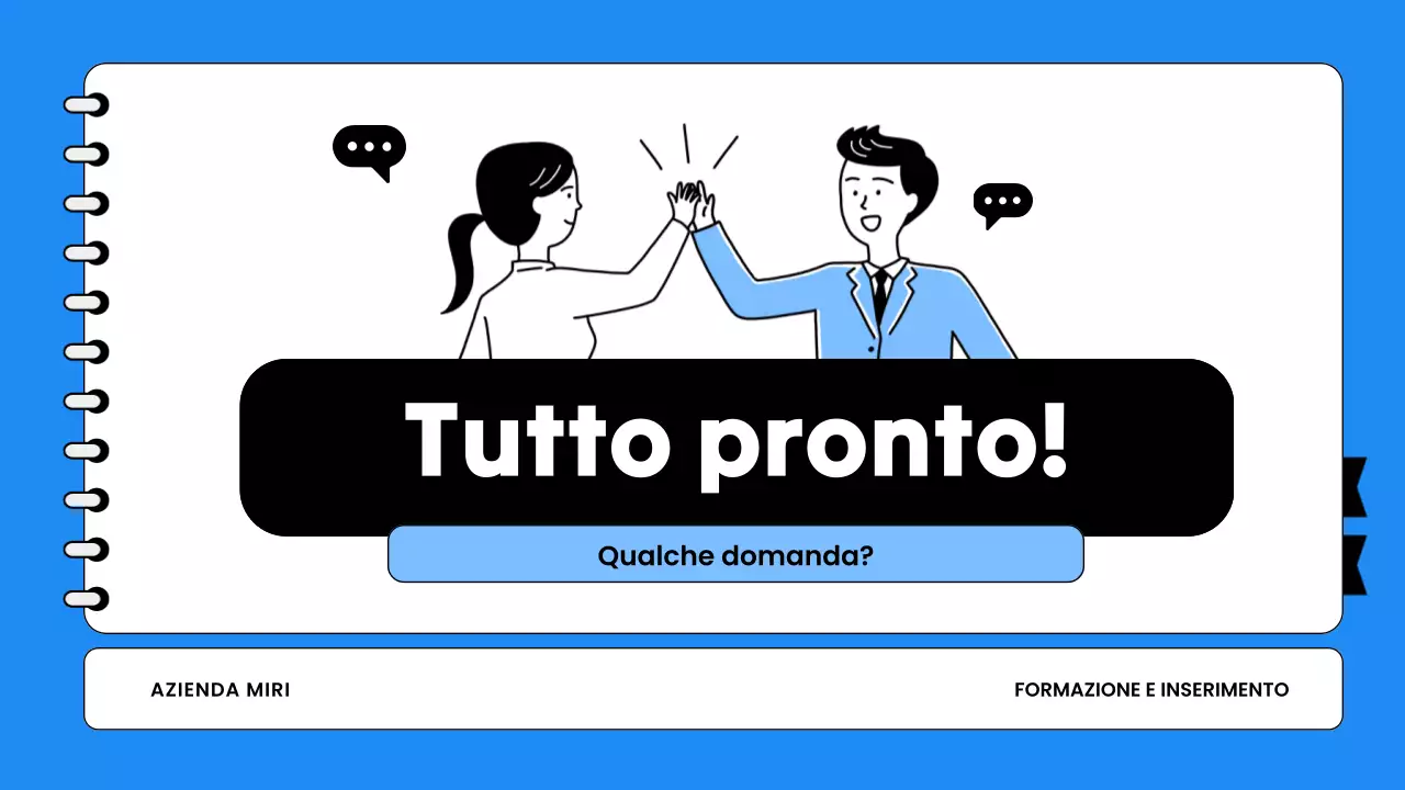 Presentazione della formazione alle vendite per i dipendenti in bianco e blu