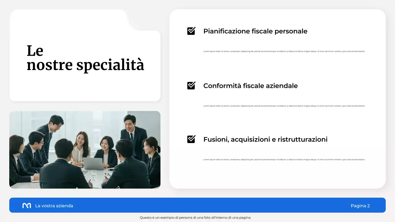 Presentazione dell'agenzia di consulenza fiscale White and Blue