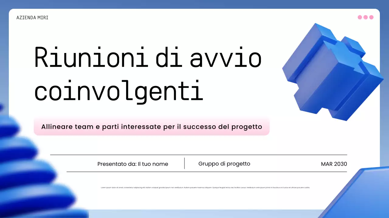 piano aziendale geometrico blu