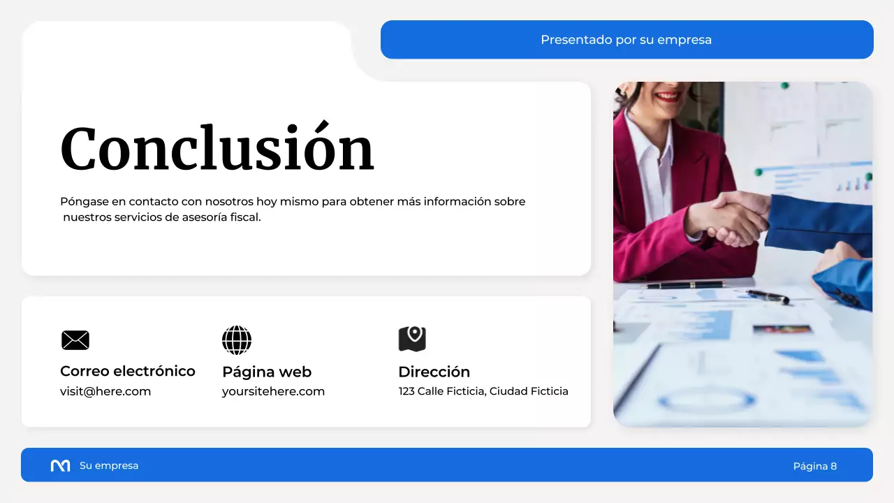 Presentación de la Agencia Tributaria White and Blue