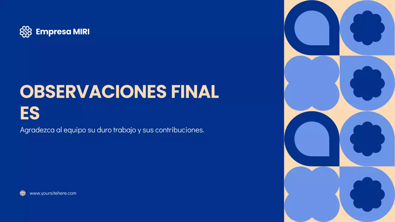 Guías de reuniones modernas geométricas azul y crema