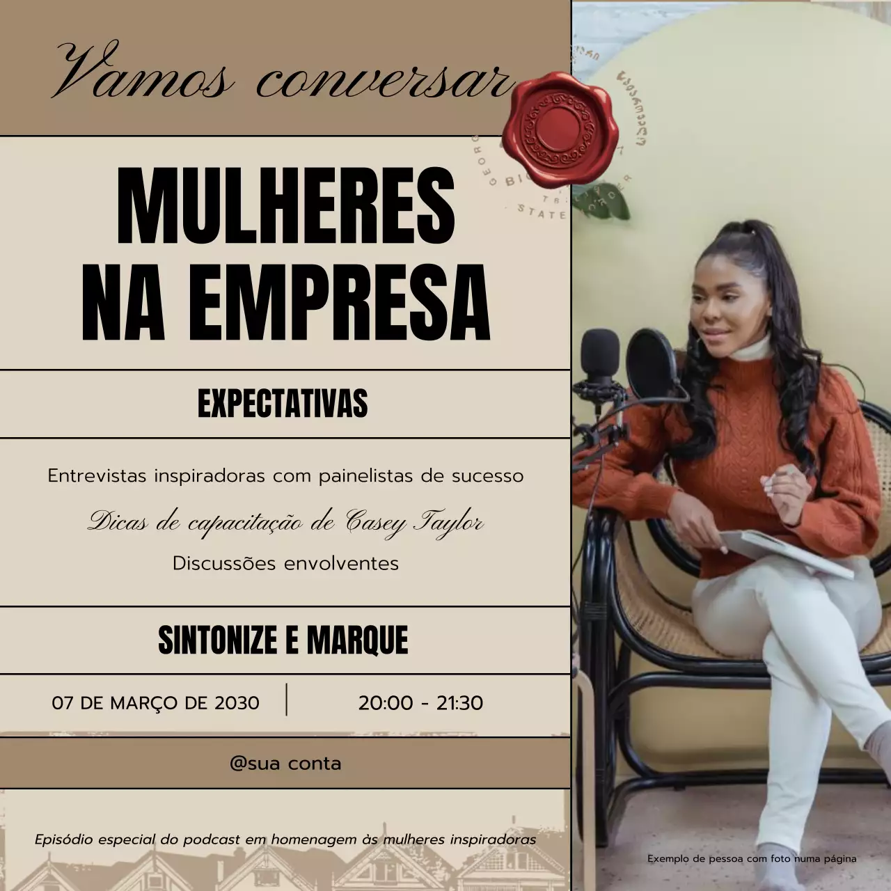 post de anúncio do podcast beige vintage talk