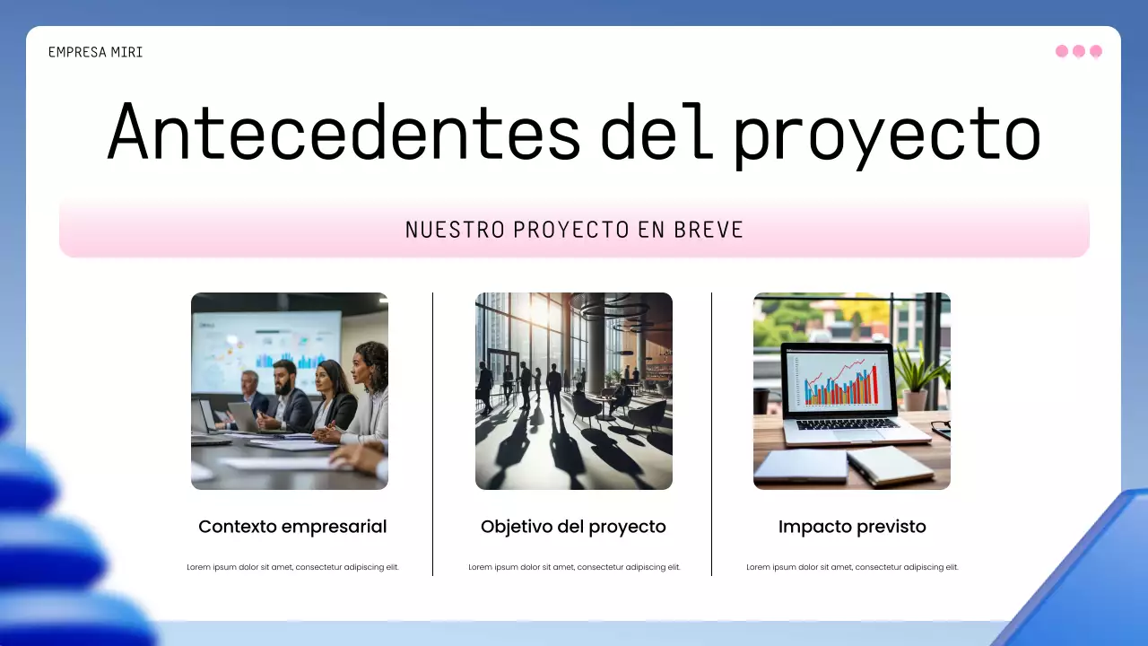 plan de empresa blue geometric