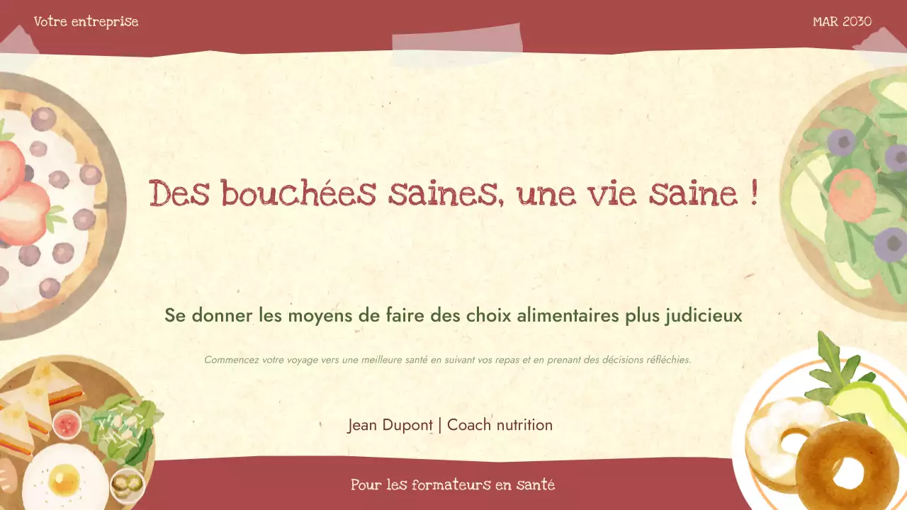 Présentation du guide nutritionnel des aliments