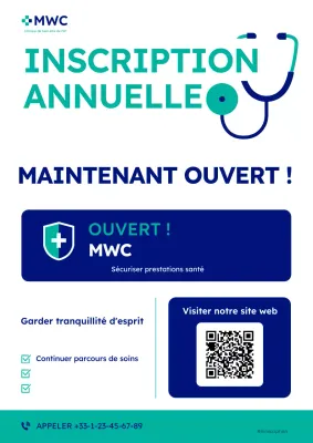 annonce de l'inscription au programme médical de blue minimalist
