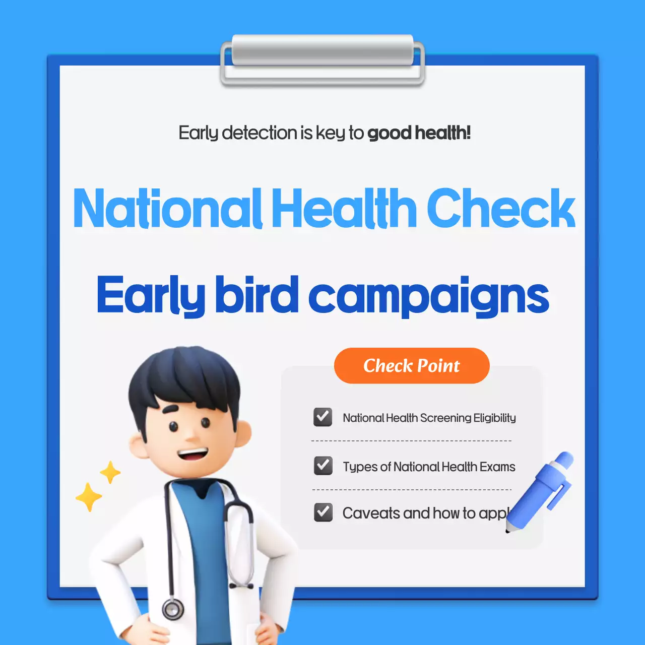 A guide to Blue's simple national health checkup campaign