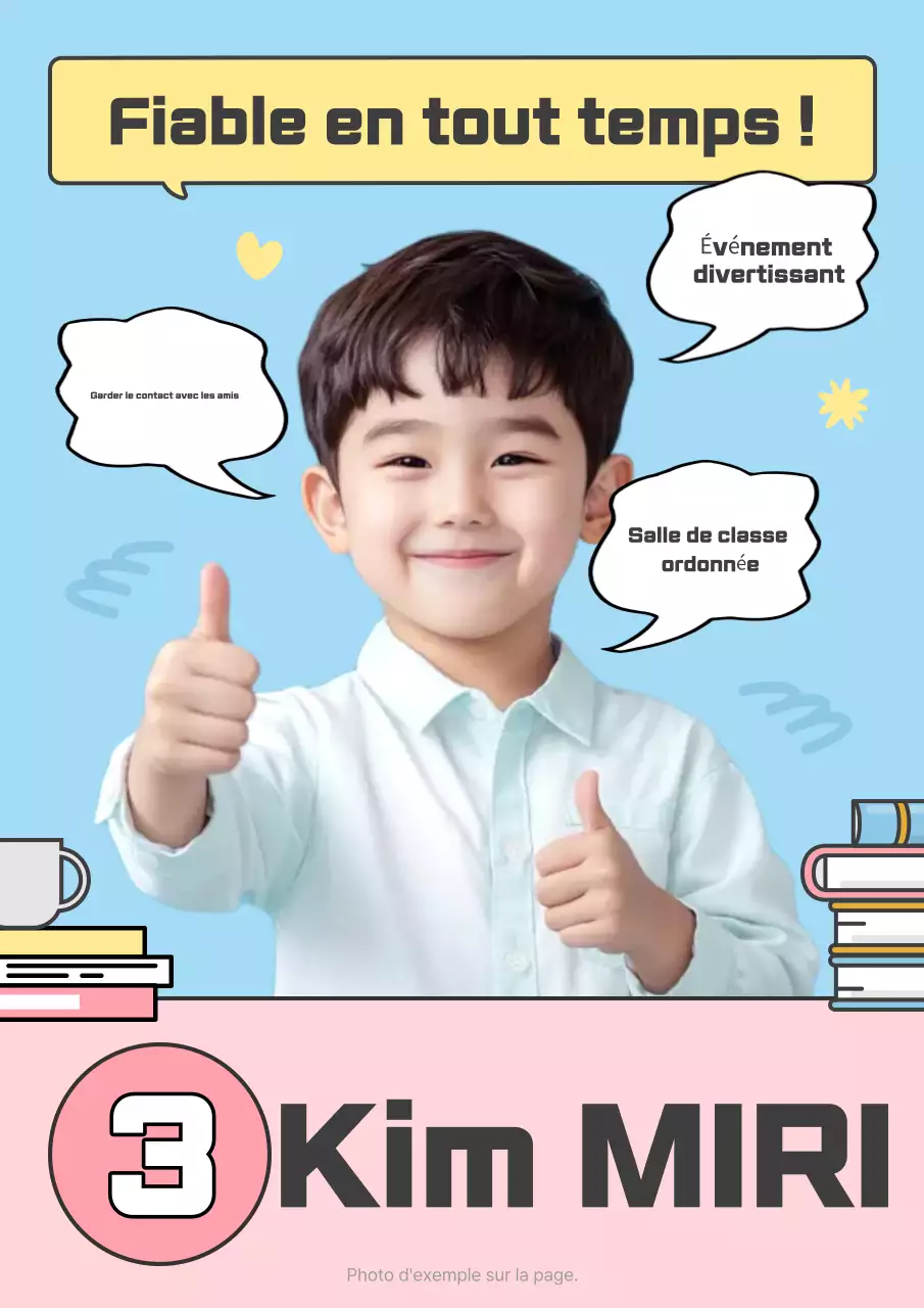 Mignonne affiche d'école en bleu clair