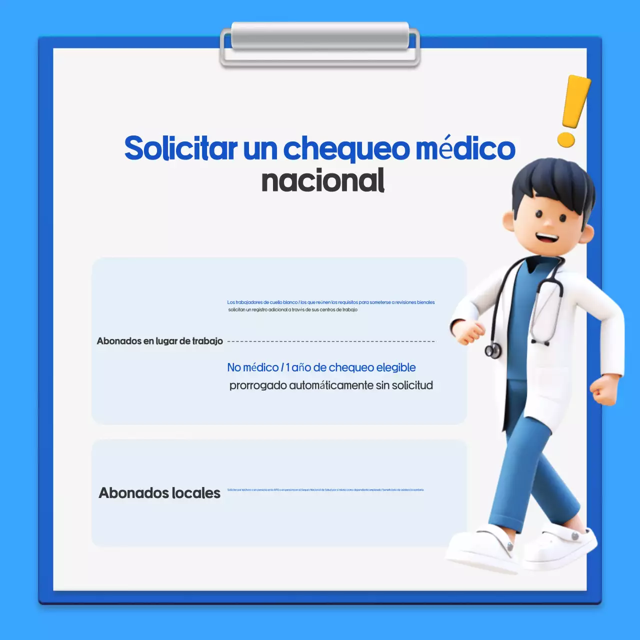 Guía de la sencilla campaña nacional de chequeo médico de Blue