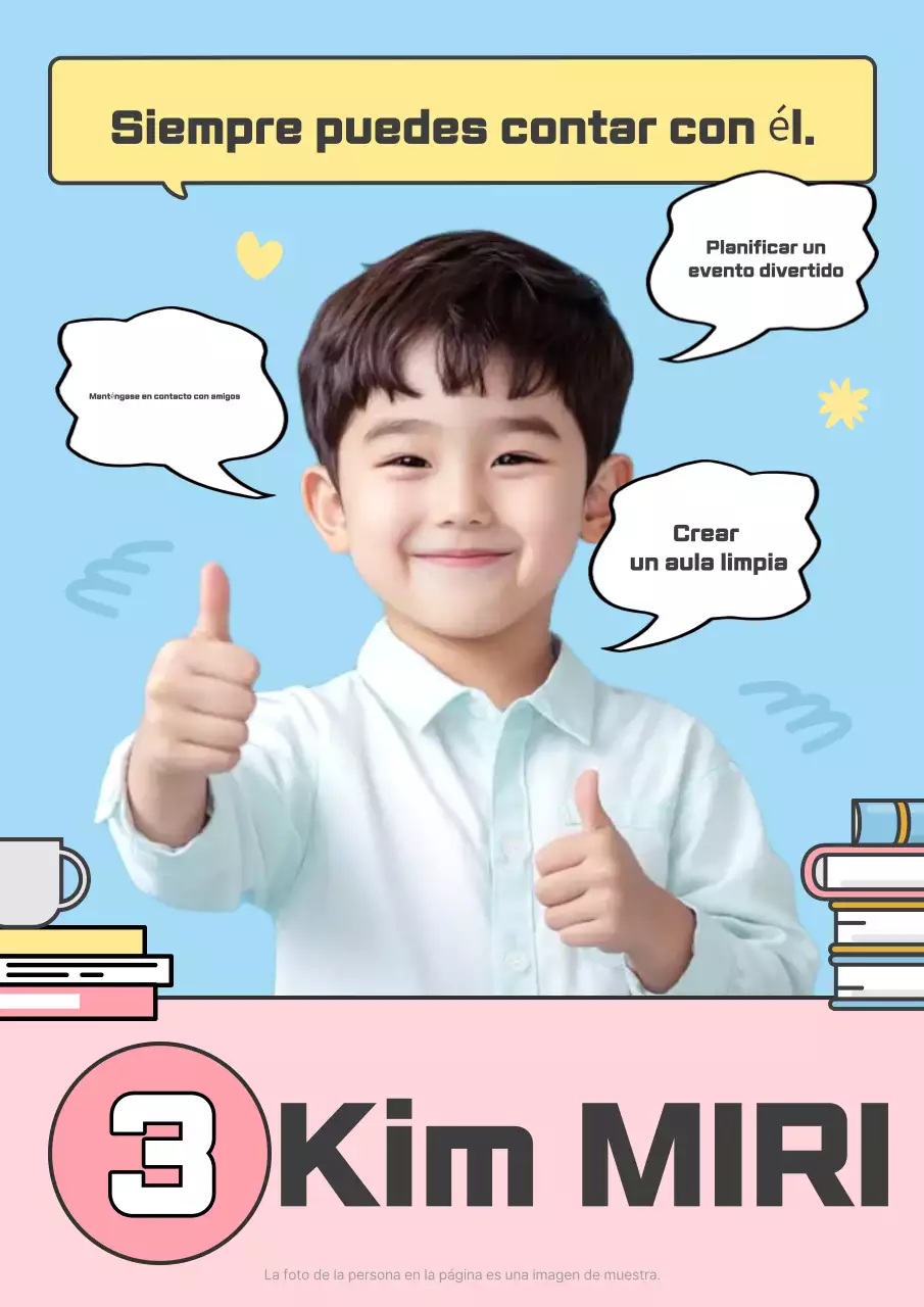 Bonito póster escolar en azul claro