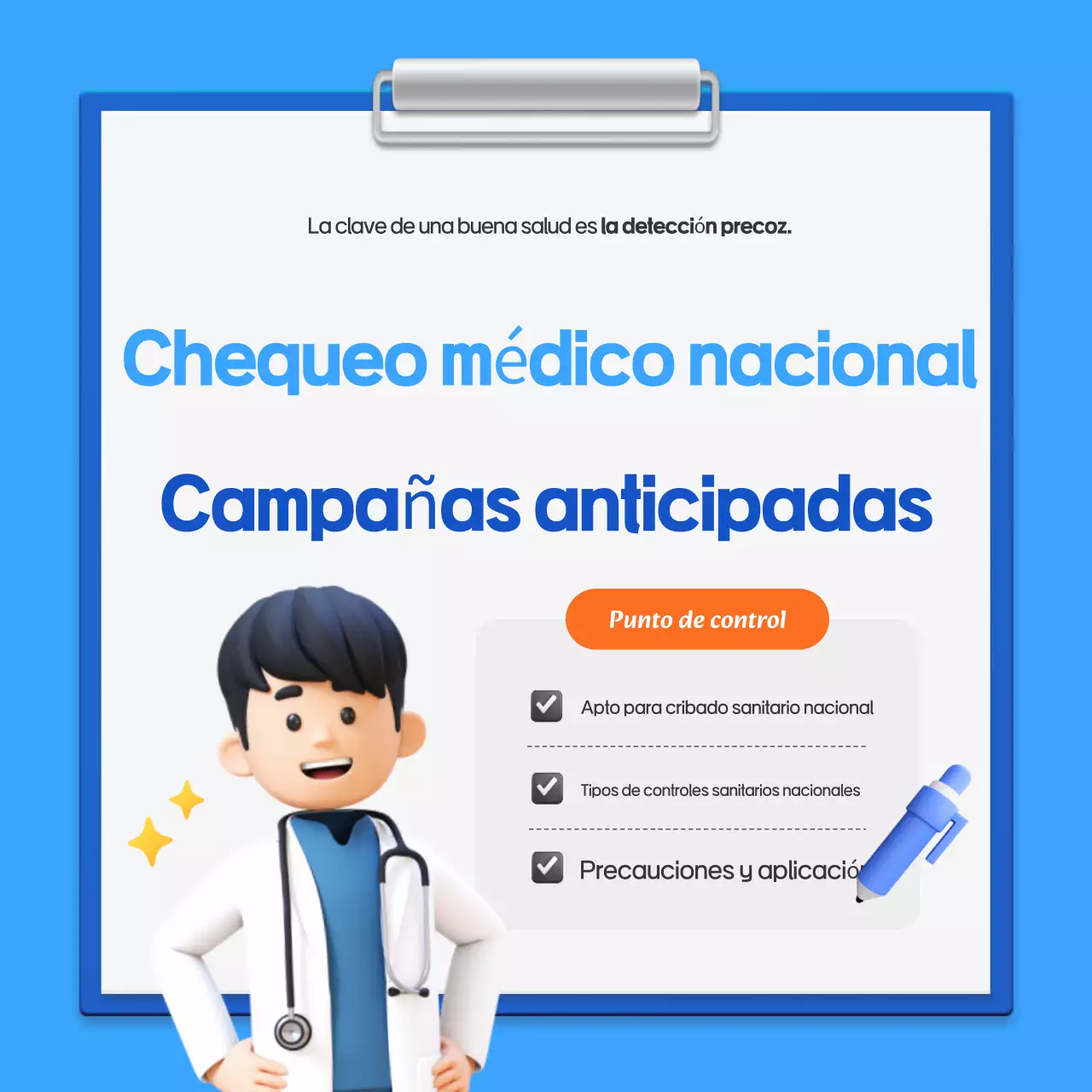 Guía de la sencilla campaña nacional de chequeo médico de Blue