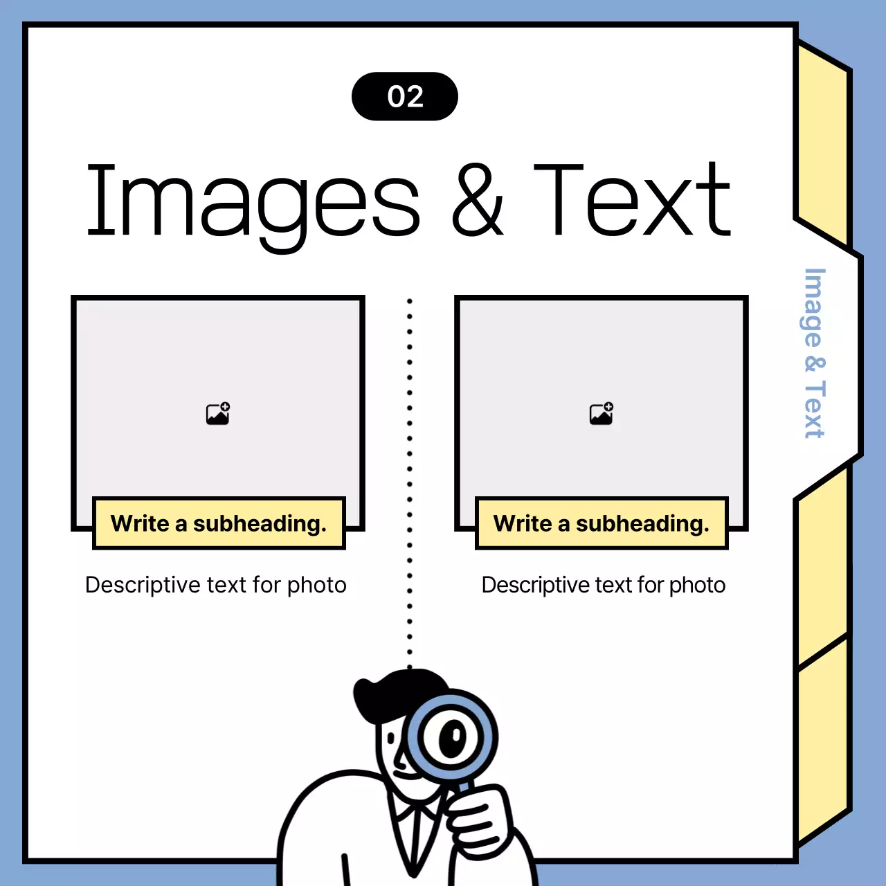 Anúncios de notícias minimalistas em azul claro