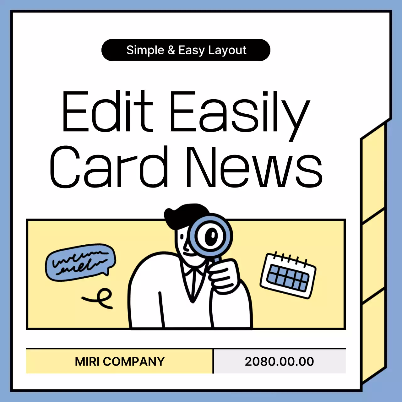 Anúncios de notícias minimalistas em azul claro