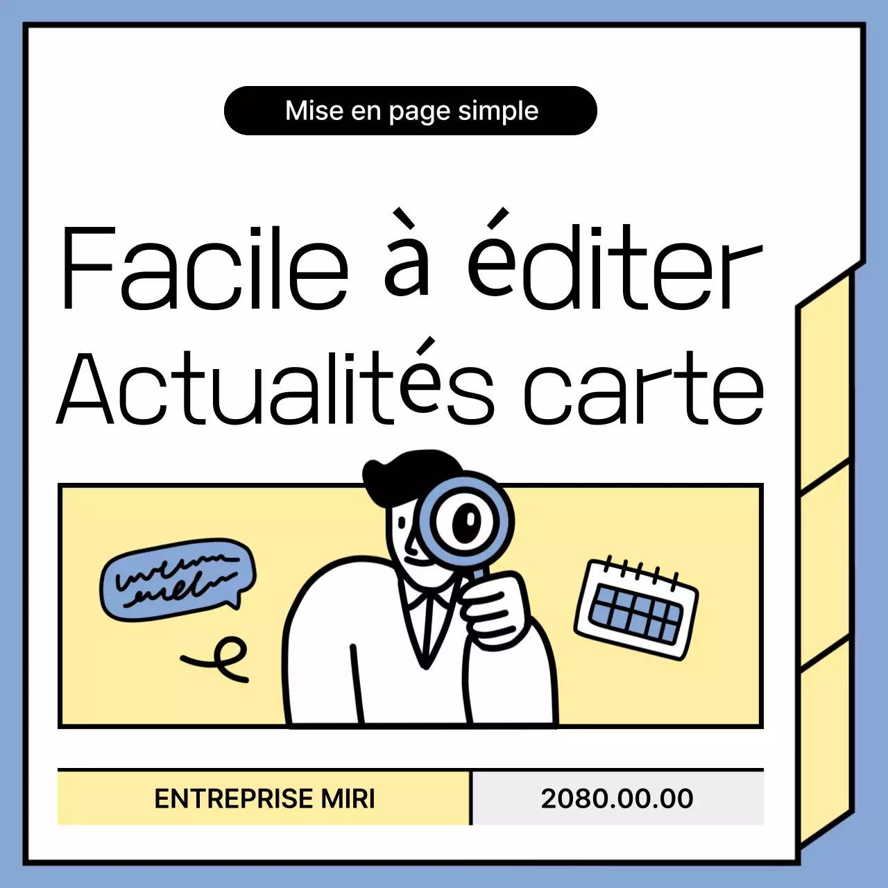 Annonces de nouvelles minimalistes en bleu clair