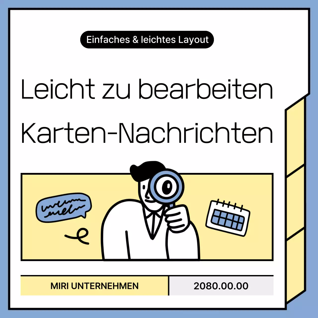 Hellblaue minimalistische Nachrichtenankündigungen