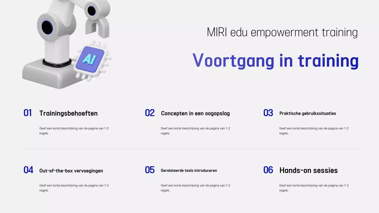 Witte moderne trainingsgids