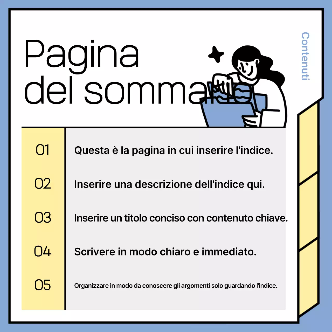 Annunci minimalisti di notizie in azzurro